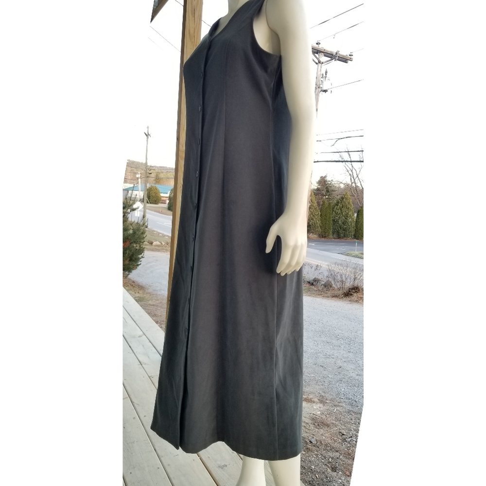 Petite Sophisticate Button Down Midi Dress,  Forest Green, 6 ✔️ - Picture 6 of 6